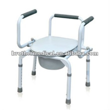 Swivel Armrest and Hight Adjustable Commode Chair